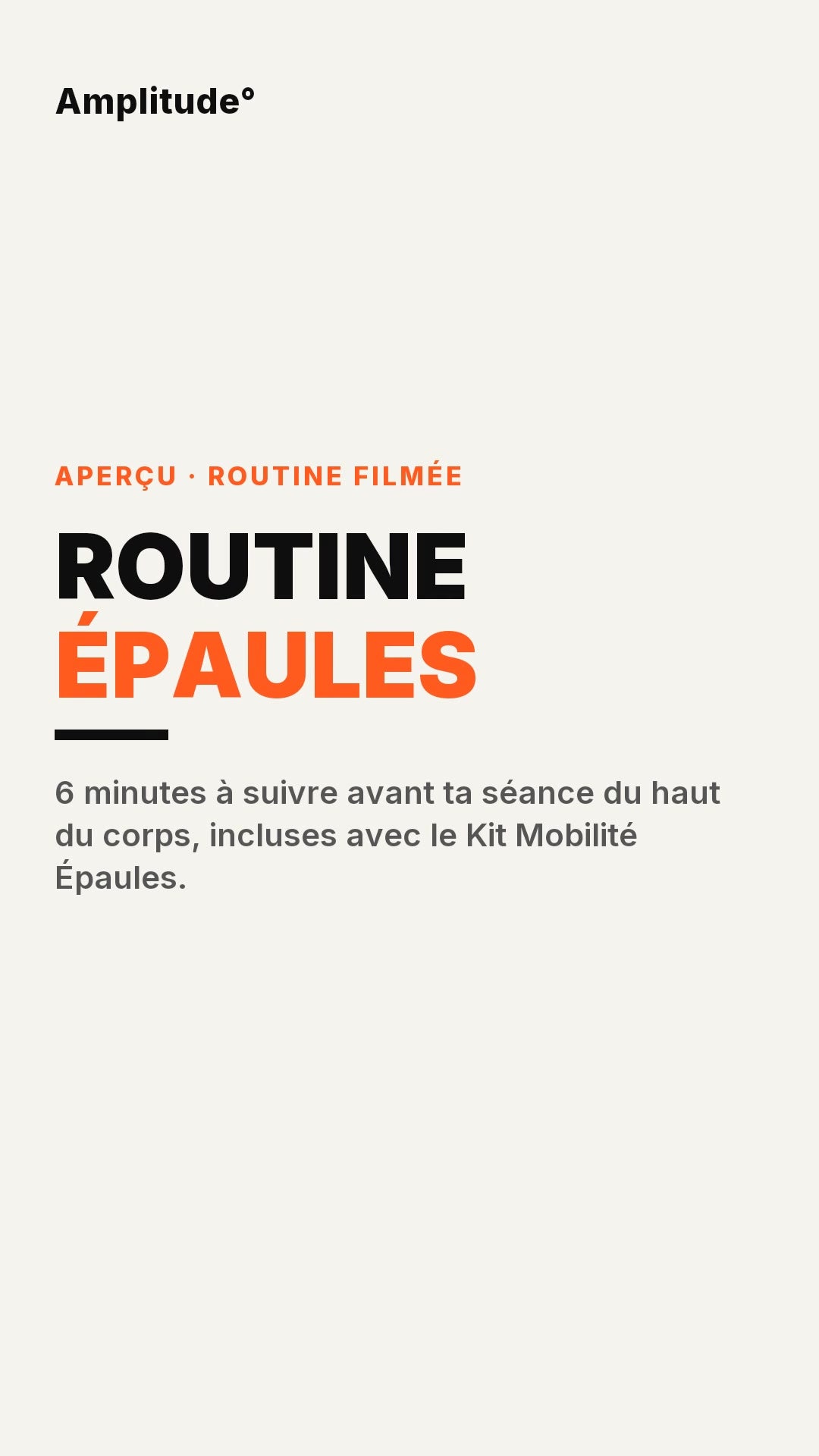 Aperçu de la routine filmée de 6 minutes incluse avec le Kit Mobilité Épaules